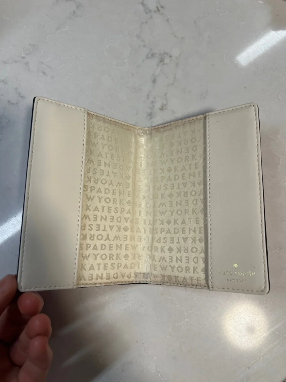 kate spade Hot Pink Leather Passport Cover with Gold Logo - Picture 2 of 4